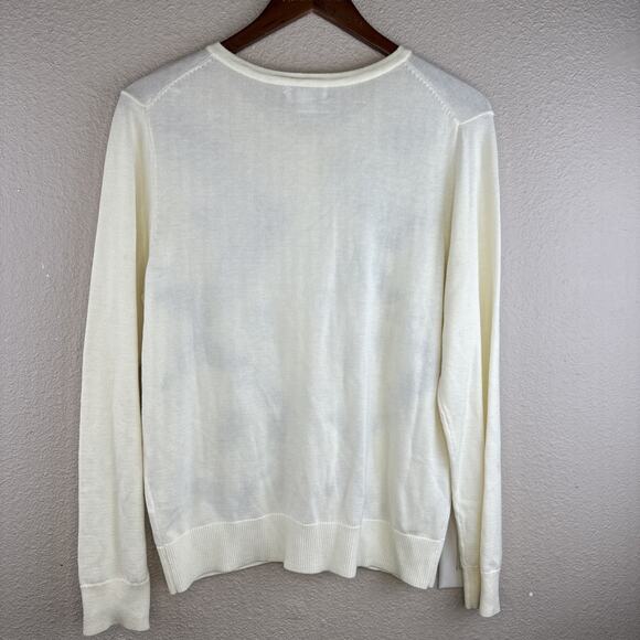 Women’s Vintage Charter Club Embroidered Button Up‎ Cardigan Sweater Size L - Picture 9 of 9